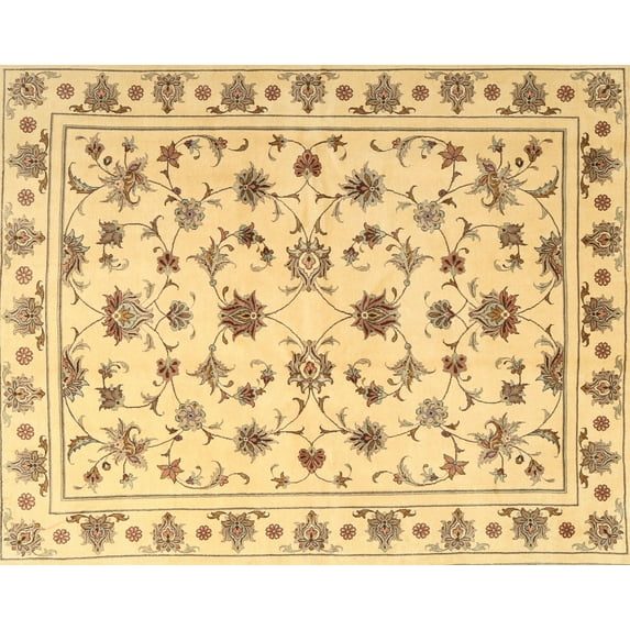 Ahgly Company Indoor Rectangle Contemporary Gold Persian Area Rugs, 8' x 10'