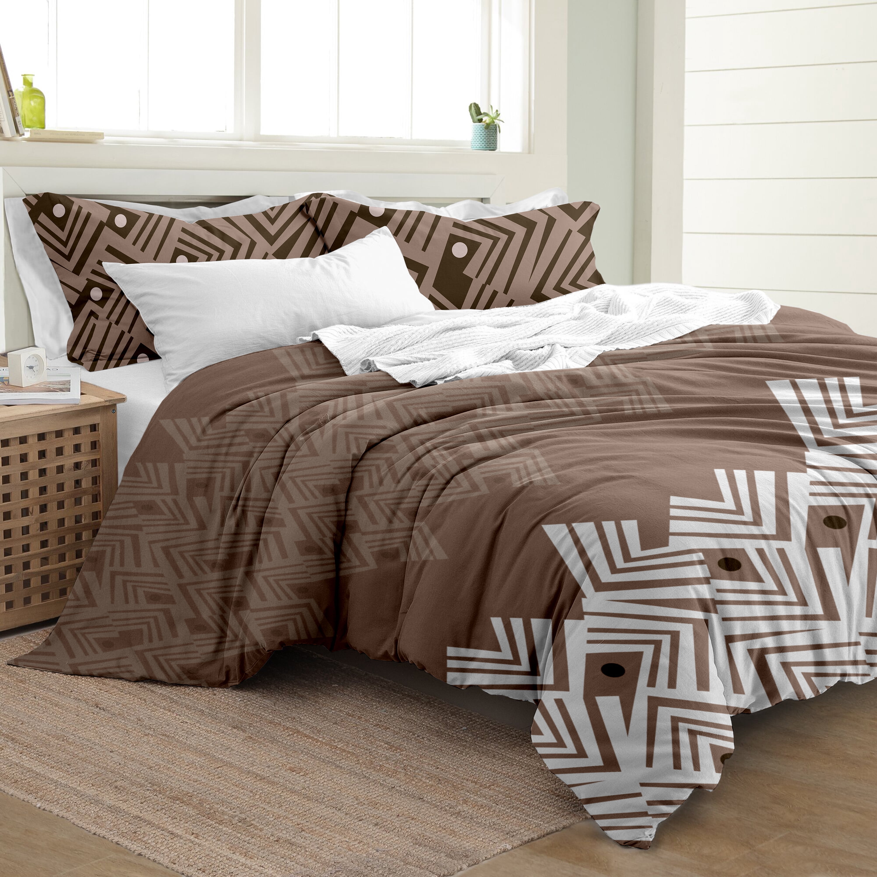 Delara Organic Cotton Duvet Sets 300 Thread Count, 3 Piece Duvet Cover with 2 Shams, Queen
