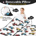 thumbnail image 3 of Monster Cartoon Truck White Pattern Teens Toddler Nap Mat with Pillow, Sleeping Mat Bag for Preschool Daycare 50"x20", 3 of 6