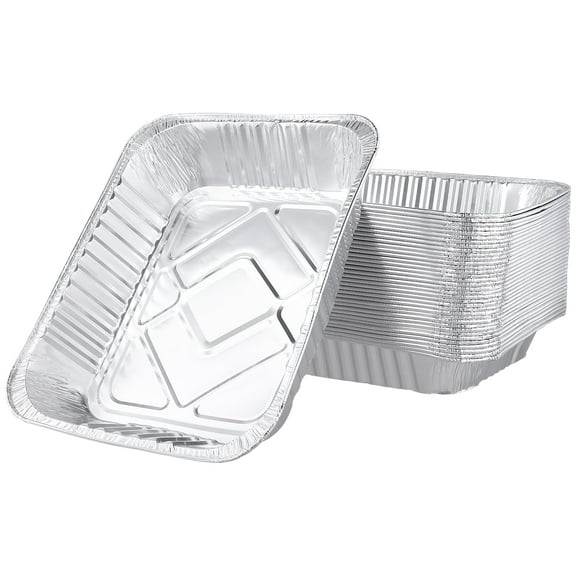 Disposable Aluminum Pans With Lids (10 Pack) Foil Pans For Cooking, Baking Cakes, Roasting & Homemade Breads - Disposable Food Containers