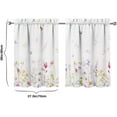 thumbnail image 6 of Floral Kitchen Curtains 36 Inch Length White Window Curtain Over Sink Spring Summer Small Short Tier for Bathroom Cafe Rod Pocket (2 Panels, 27.5" W x 36" L), 6 of 6