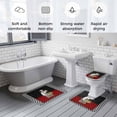 thumbnail image 6 of Abstract Bathroom Rugs Set Cartoon Style Cooks Black White Checkered Border Non Slip Absorbent Soft Bath Mats 3 Piece Set with Bathroom Rug, U-Shaped Floor Mat, Toilet Seat Cover Small Size, 6 of 9