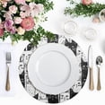 thumbnail image 4 of Black and White Cats Black Round Placemats Plate Mats 15 Inch Non-Slip Heat Resistant Washable PVC Set Indoor for Kitchen Dining Table 4PCs, 4 of 6