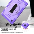 thumbnail image 6 of Shockproof Case for Samsung Galaxy Tab A8 10.5" SM-X200 X205 X207, Military Grade Protection Rotating Stand Hand Strap Shoulder Strap Kids Friendly Bumper Rugged Case for Galaxy Tab A8 10.5",Purple, 6 of 8