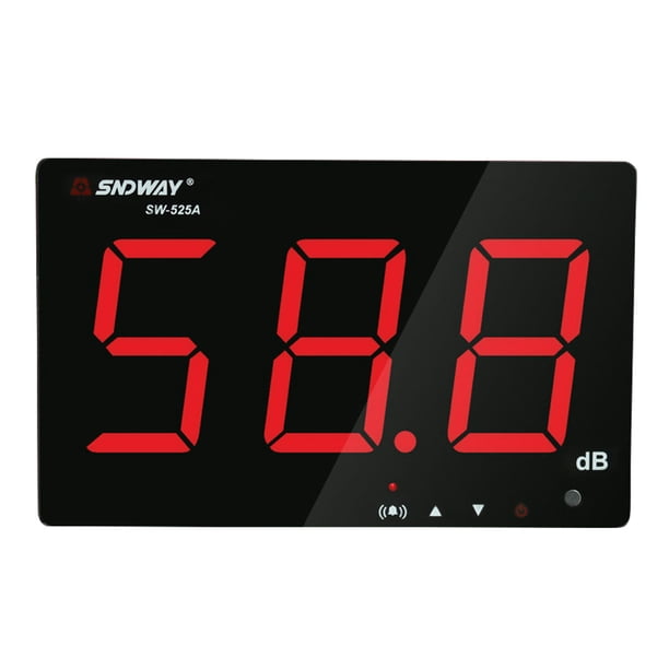 Kenally Medidor de nivel de sonido 525A 30-130dB Medidor de decibelios montado en la pared digital Probador Sensor de ruido Monitoreo de decibelios Medidores de medidas dimensionales No.01 Kenally TO0525-01B