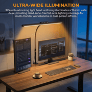 LED Desk Lamp with Double Head, 10W Adjustable Swing Arm Desk Light, 5-Level Dimmable Eye-Caring Desk Lamp for Home Office, Reading, Study