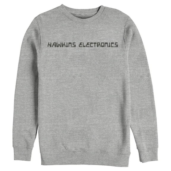 Netflix Men's Stranger Things Hawkins Electronics Logo Sweatshirt Athletic Heather Medium