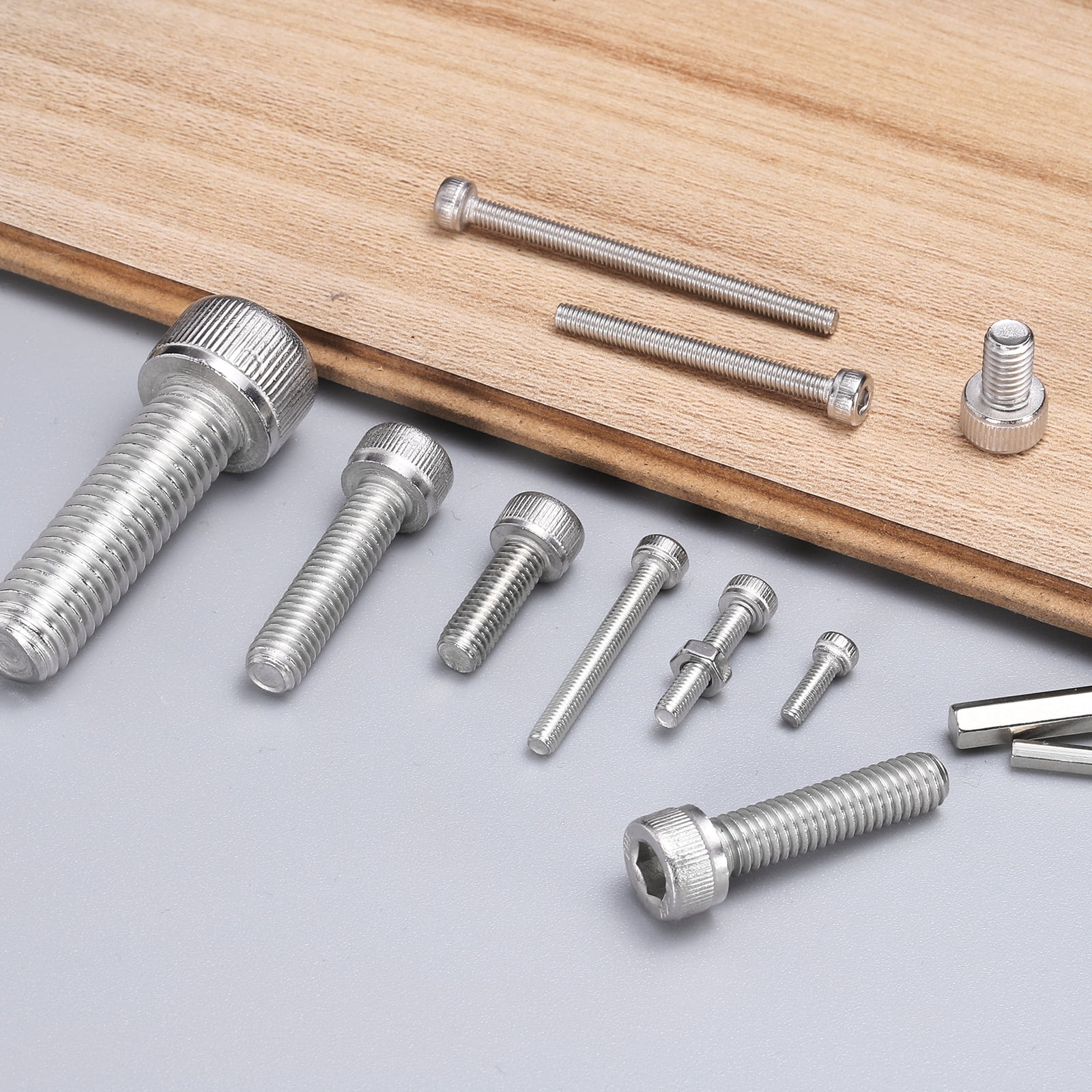Uxcell 10 Pack Hex Socket Head Cap Screws Bolts, M10x35mm 304 Stainless Steel Socket Drive Machine Screws Bolts with Wrench, Full Threaded, Silver