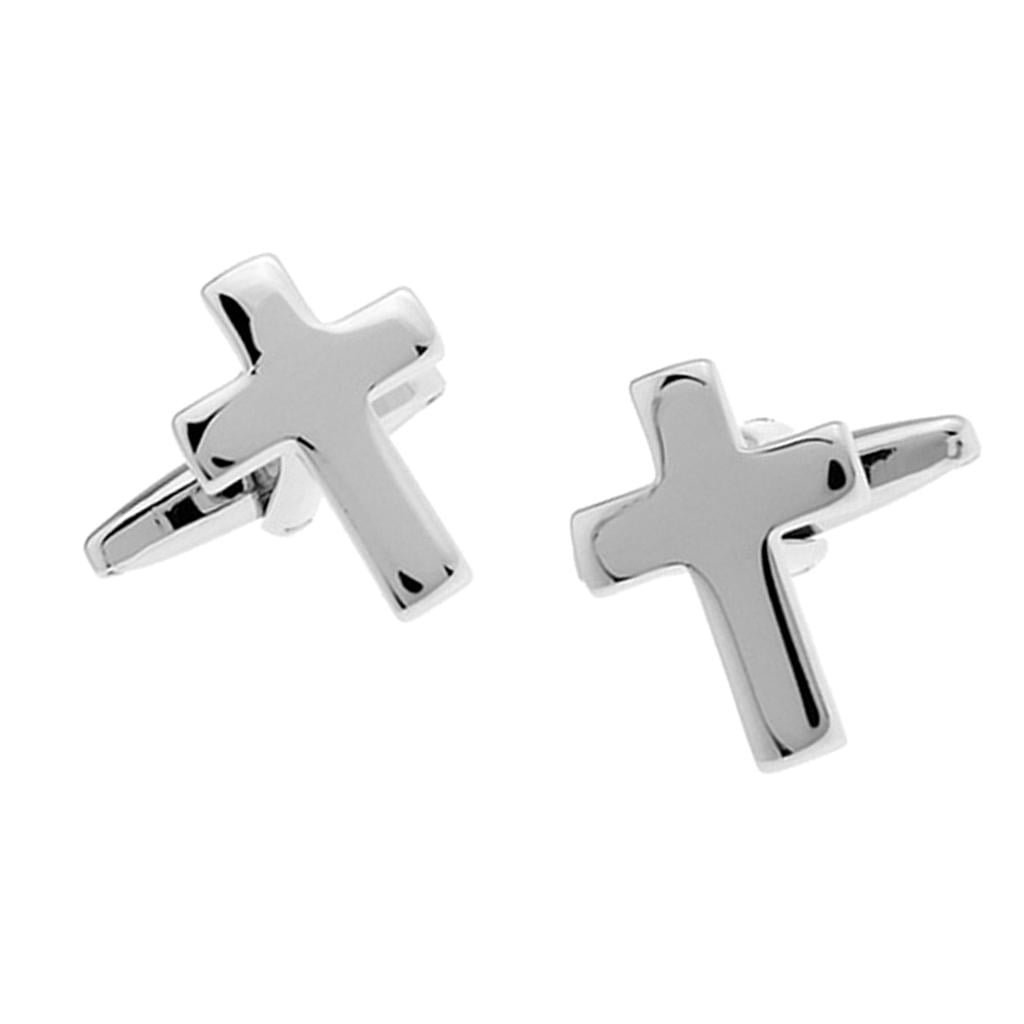 Christian Religion Spiritual Faith Cross Cufflinks Brass High