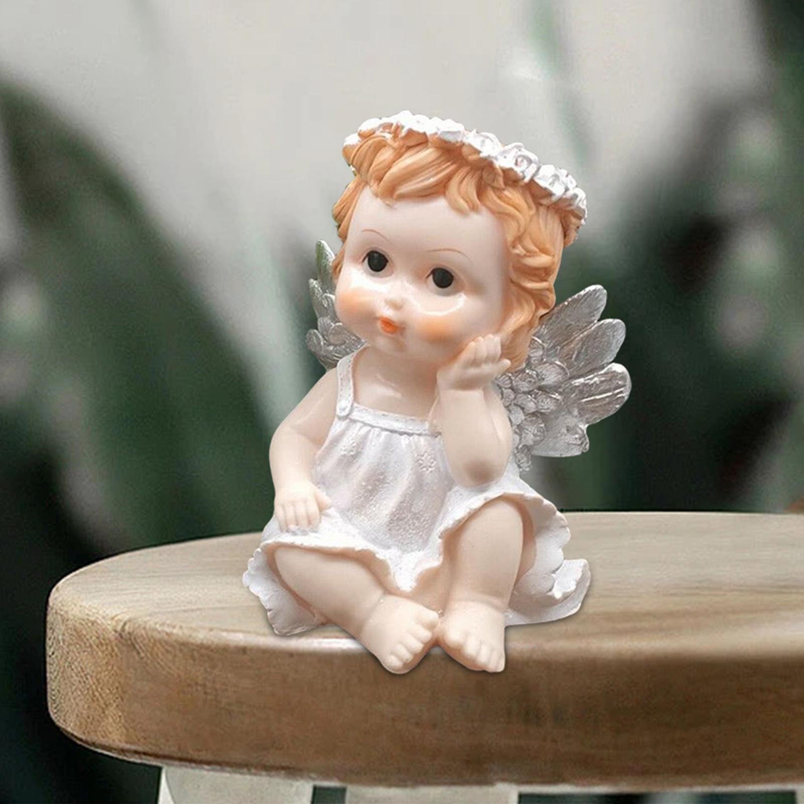 WLPZXP Angel Wing Figurine Cherub Sculpture Girl Statue Garden Memorial Indoor Tabletop Single Hands