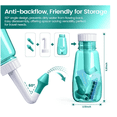 Sinus Rinse Battery Neti Pot Sinus Rinse Bottle 260 ML with 60 Nasal Wash Salt Packets and ...