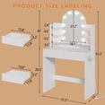 thumbnail image 3 of Cuoote Makeup Vanity with Mirror and Lights, 3 Color Lighting, Small Vanity Desk with Power Outlet, Dressing Table for Small Spaces, 3 of 8