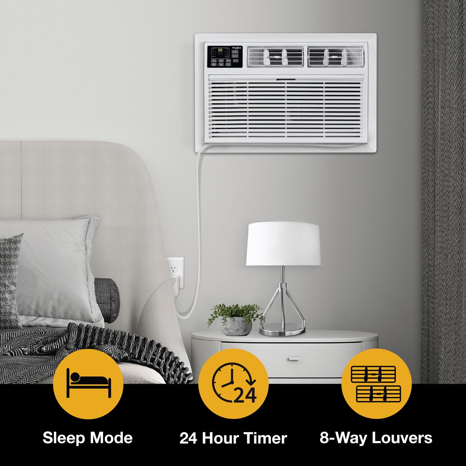 Whirlpool New 10,000 BTU 450 Sq Ft Through-the-Wall Air Conditioner, White