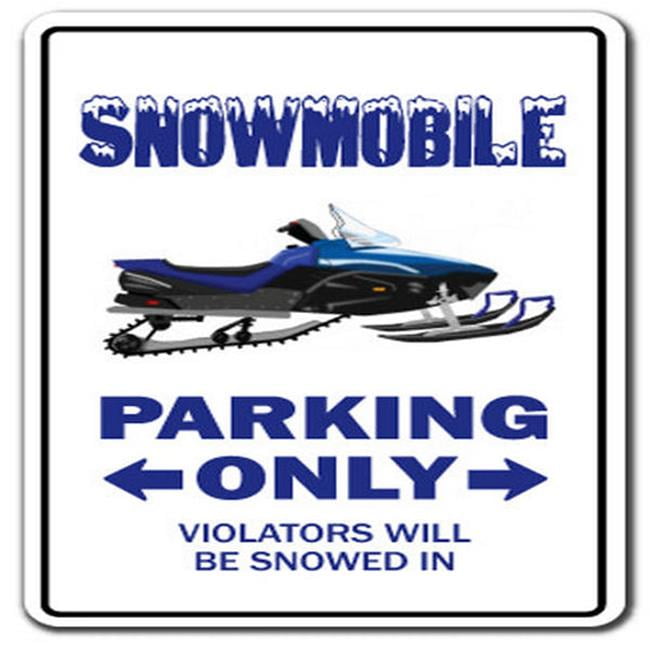 SignMission ZA1014Snowmobile 14 in. Snowmobile Parking Aluminum Sign