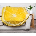 thumbnail image 3 of Manta redonda Toynk Lemon Slice de forro polar, 150 cm, 3 of 7