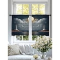 thumbnail image 3 of Summer Ocean Sheer Curtains 45 Inch Long 2 Panels, White Lighthouse Bright Moon Coastal Landscape Light Filtering Rod Pocket Curtains, Sheer Voile Drapes for Living Room Bedroom, 52"x45", 3 of 8