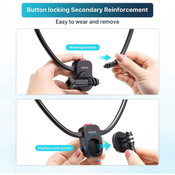 TELESIN Magnetic POV Neck Selfie Holder for Phone GoPro, Chest Shoulder  Support Angle, Video Vlog Necklace Lanyard 