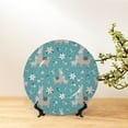 thumbnail image 6 of Daiia Teal Mama Llama Printed Pattern Ceramic Plate Dinner Plates Bone China Decorative Plates with Display Stand Art Ceramic Ornaments for Wall Hanging Decoration-7in, 6 of 6
