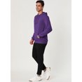 thumbnail image 4 of Unique Bargains Men's Hoodie Sweatshirt Long Sleeves Solid Drawstring Pullover S Bright Purple, 4 of 6