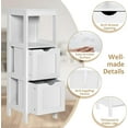 thumbnail image 4 of Giantex Narrow Storage Bathroom Cabinet, Freestanding Floor Cabinet w/2 Removable Drawers, White, 4 of 8