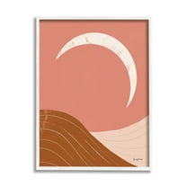 Stupell Industries Desert Crescent Moon Abstract Mountains Terracotta Landscape Nature Painting White Framed Art Print Wall Art, 24 x 30