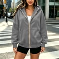 thumbnail image 5 of AnuYalue Women's Zip Up Hoodies Loose Fit Long Sleeve Sweatshirts Pockets Drawstring Track Jackets Trendy Hoodie, 5 of 8