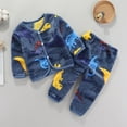 thumbnail image 2 of NIEWTR Toddler Girls Little Girls Rib Cotton Outfits Fall Winter Round Neck 2024 Long Sleeve Tops Pants or Skirt Baby Stripe Set Home Set, 2 of 4