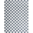 thumbnail image 3 of Hauteloom Brone Contemporary Checkered Area Rug - Modern Geometric Bordered Carpet for Living Room, Bedroom, Dining Room - Checkboard Design - Square Tiles - Blue, Ivory - 5'3" x 7', 3 of 19