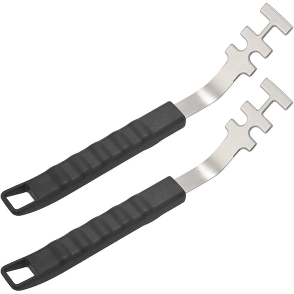 Cutebling Stainless Steel Grill Grate Lifter 2 Pack - Heavy Duty BBQ Grid Lifter Tool with Heat-Resistant Handle, Universal Fit for Weber/Traeger/Char-Broil (Camping & Backyard Grilling Accessories)