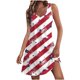 thumbnail image 1 of Vestido de Verano para Mujeres sin Mangas Cuello en V con Impresión de Bolsillo, Vestido Casual para Uso Diario Y de Fiesta, 1 of 5