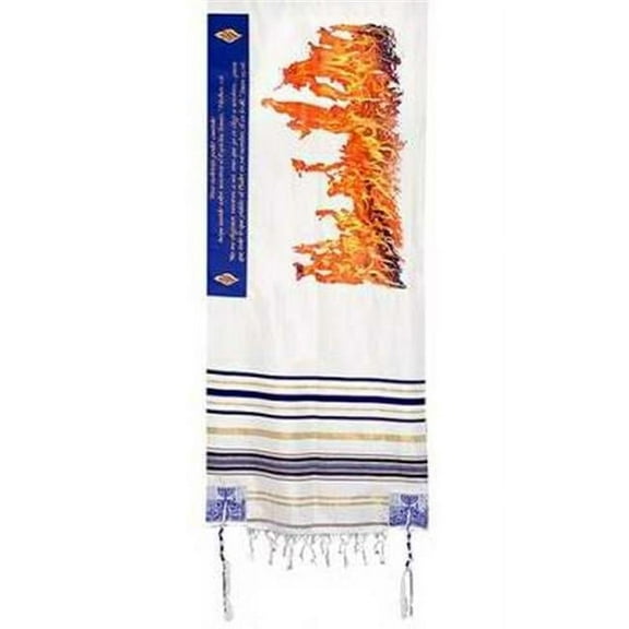 Holy Land Gifts 74238 Span-Prayer Shawl-Flame Of Pentecost - 72 x 22 in.
