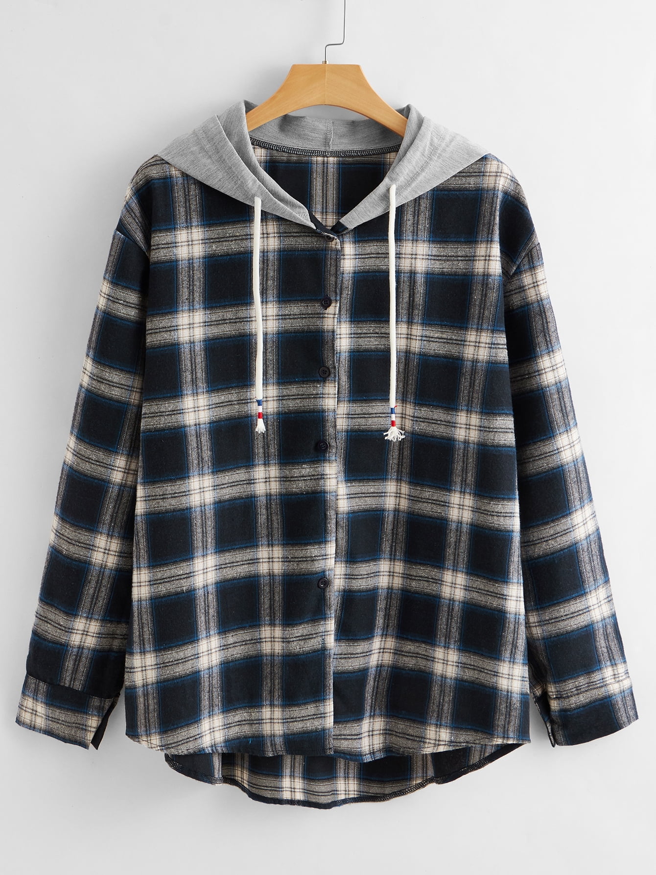 plus size plaid hoodie