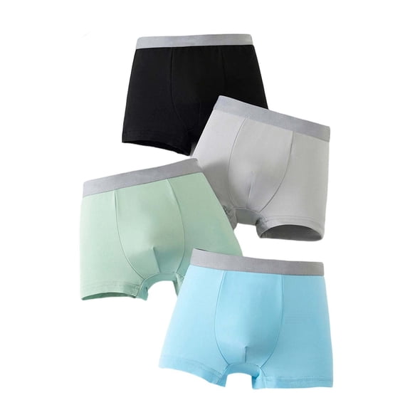 YUEHUA Toddler Boys Pattern Cotton Underwear Boxer Briefs 4-pack, Soft Breathable Elastic Waist Design, Comfort All Day Loungewear and Daily Wear