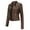 Brown, variant on Spring Jackets Women Leather Blazer Vintage Lapel PU Jacket Long Sleeve Button Down Coat Streetwear Brown,L