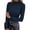 Navy Blue, variant on PRETTYGARDEN Women's Fall Long Sleeve Fitted Shirts | Comfy Stretchy Cable Knit, Trendy Lettuce Trim Mock Neck, Casual Basic Tees, Cute Layering Tops, Fashion Clothing