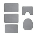 thumbnail image 2 of Bathroom Rugs, InsCrazy Foam Bath Mat 5 Set Bathroom Rugs for 5 Pcs Toilet Mats Universal Soft Comfortable Water Absorption Non-Slip Thick Machine Washable Easy Dry Dark Color, 2 of 8
