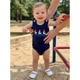 thumbnail image 6 of BemeyourBBs Newborn Baby Boys Summer Clothes Infant Baby Boys Bubble Romper Overalls Casual Sailboat Embroidery Sleeveless Bodysuit Jumpsuit Playsuit Overalls, 6 of 9