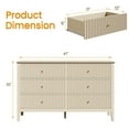 thumbnail image 6 of May in Color Beige 6 Drawer Dresser, Fluted Modern Chest of Drawers for Bedroom, 6 of 7