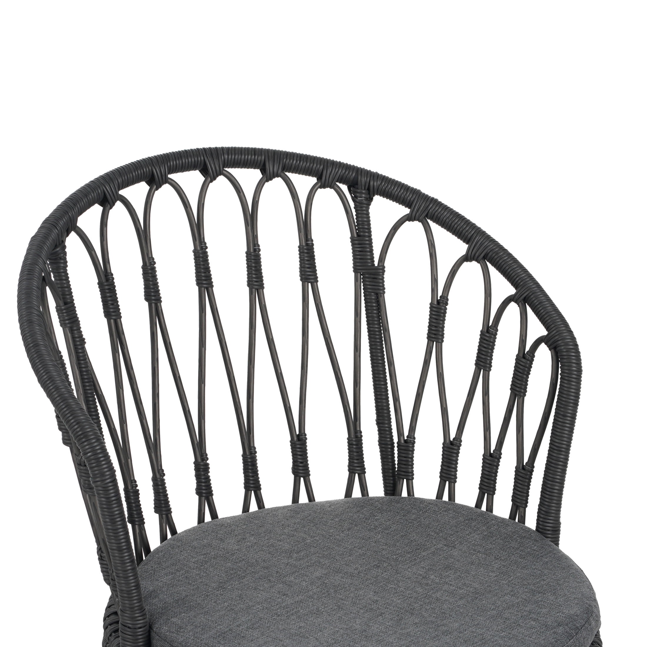 Christopher Knight Home 7-Piece Modern Outdoor Patio Dining Set with Gray Cushions, Teak+Black