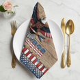 thumbnail image 2 of Cloth Napkins Set of 8 - 20x20 Inches, American Eagle Washable Reusable Table Napkins, 250 4th of July Patriotic Striped Wooden Soft & Absortbent Dining Napkin for Party Wedding Hotel Restaurant, 2 of 9