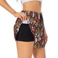 thumbnail image 1 of Balery Mushrooms And Leaves Pantalones cortos deportivos para mujer con forro y dos bolsillos, elásticos, para entrenamiento, gimnasio, yoga-Small, 1 of 7