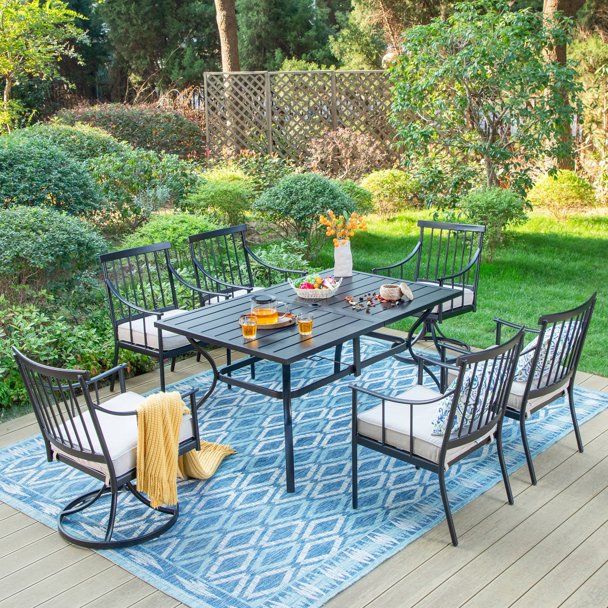 metal table with 6 chairs