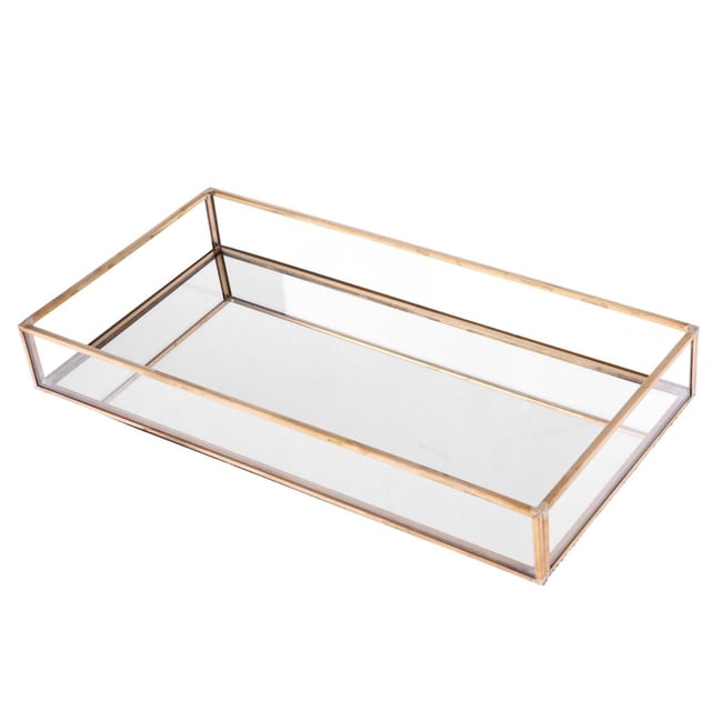 GUOOL Geometric Glass Jewelry Box Tabletop Terrarium Plant Planter Box 30 x 30 x 15 x 4cm