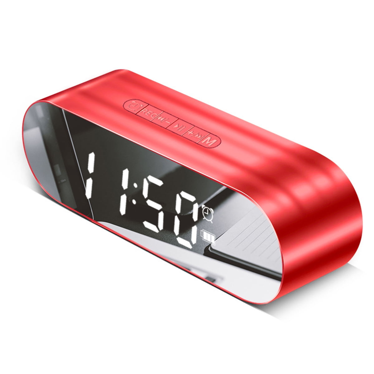 Bluetooth Wireless Desktop Alarm Clock Smart Speaker TF Card Audio With Mirror