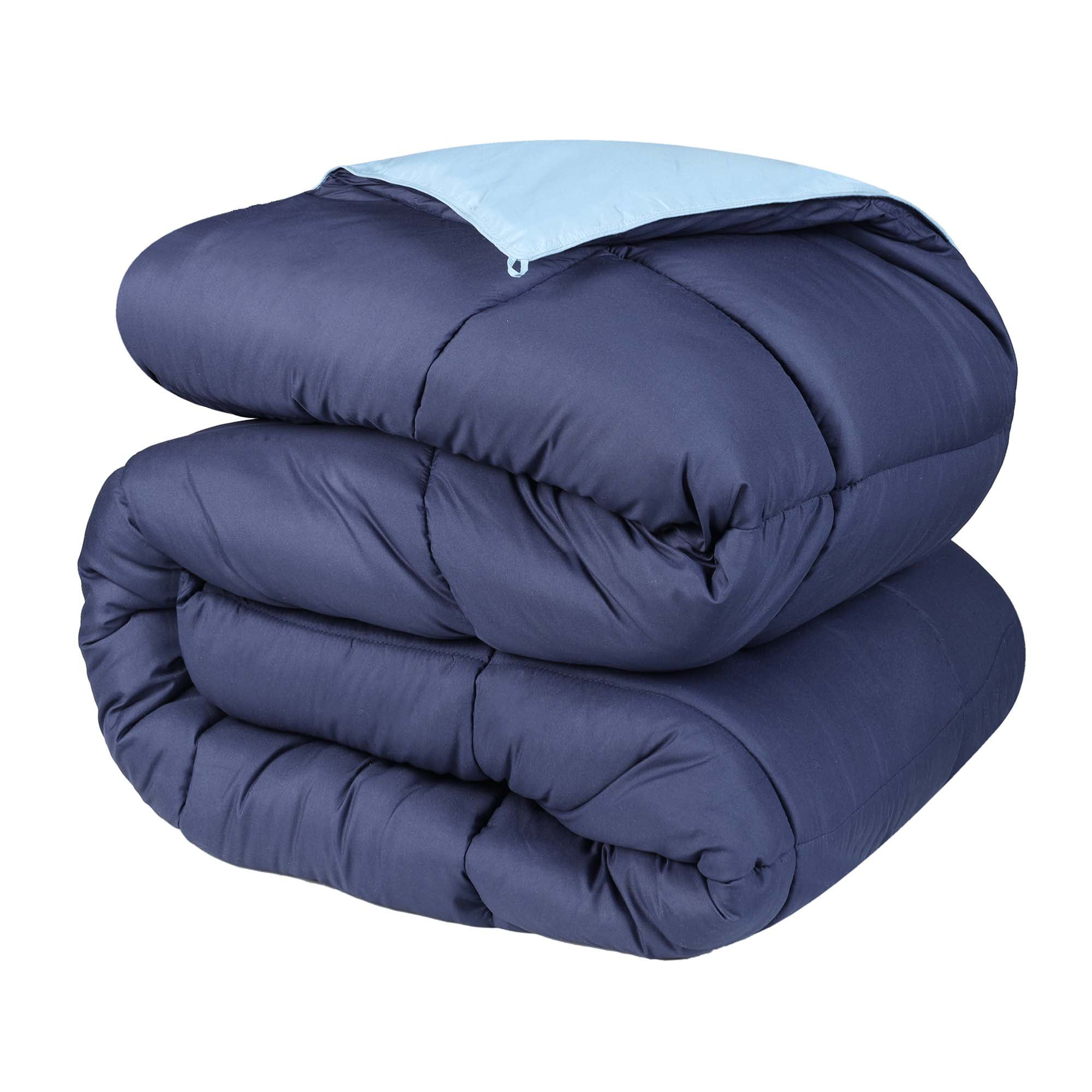 Superior Reversible Down Alternative Comforter, Twin, Navy Blue - Light Blue