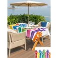 thumbnail image 5 of Outdoor Tablecloth with Umbrella Hole for Patio/Picnic/Party/Camping, Colorful Hands Print Waterproof Table Cloth Rectangle Table Cover Washable, Cartoon Cute Funny Love Heart White (60"x 120"), 5 of 8