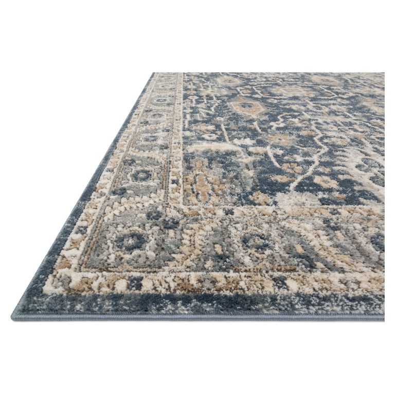 Loloi II Teagan Oriental Denim / high quality Pebble Area Rug 7X 10