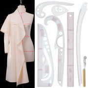 Tcwhniev 7Pcs Sewing Ruler Set French Curve Clear Ruler for Pattern Maker DIY Ropa Vestido Fabricación Sewing Ruler Tailor Set Ropa Medición Ruler Herramienta de Costura para Diseñadores Pattern Maker y Tailors