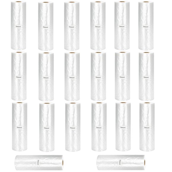 Immuson Food Storage Bags, 12 x 20 Plastic Produce Bag on a Roll Fruits, Vegetable, Bread, Food Storage Clear Bags (20 Rolls-7000 Bags)