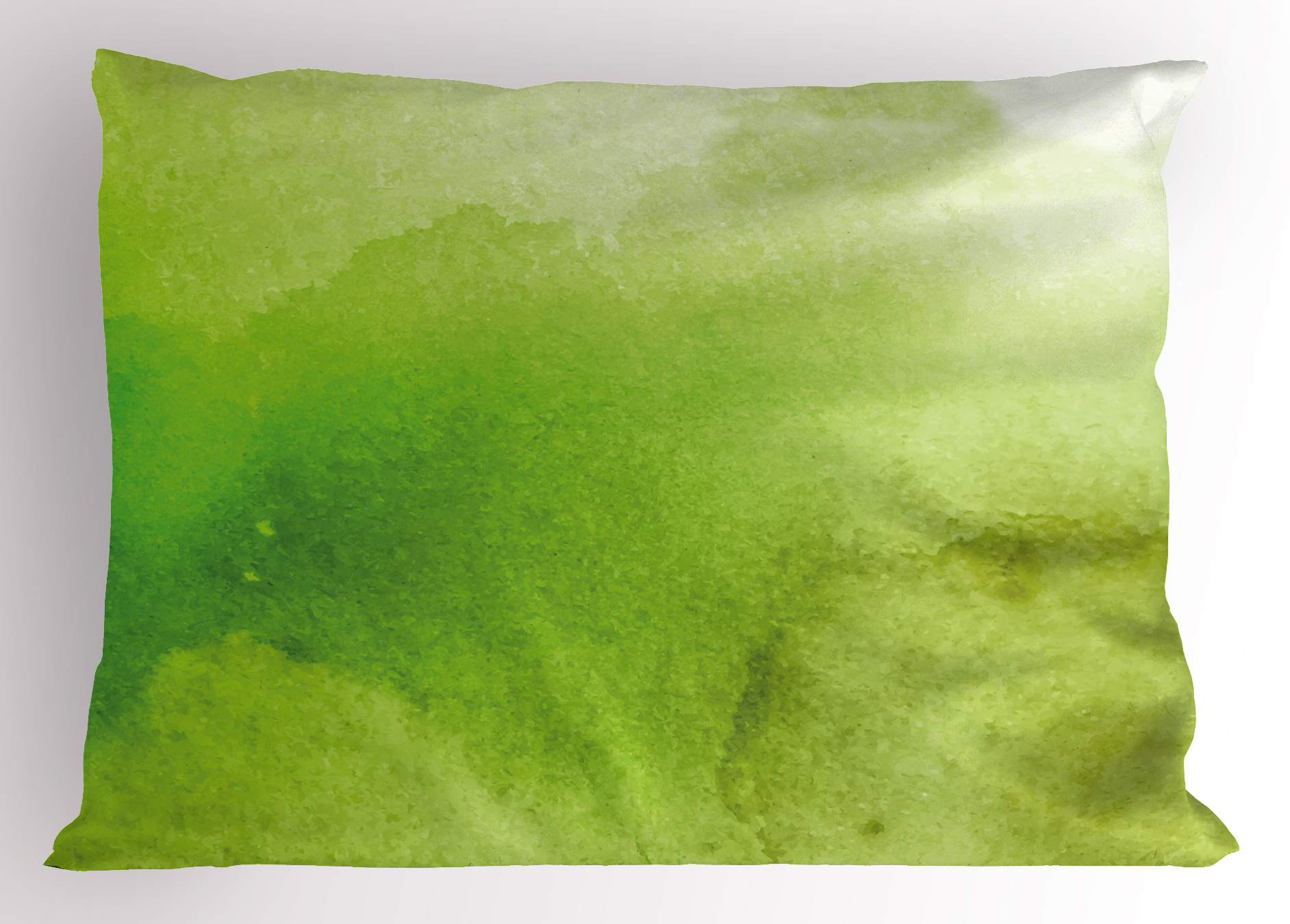 Sage Pillow Sham Watercolors in Green Tones Abstract Blurred Dreamy